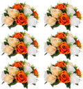 Sziqiqi Orange Fake Flowers for Fall Decoration Kissing Flower Balls for Wedding Centerpieces Tables Flower Centerpiece Arrangement for Party Festival