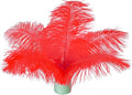 Piokio 20 pcs Natural Red Ostrich Feathers Plumes 8-10 inch(20-25 cm) Bulk for DIY Clothes, Feather Pens, Dream Catcher, Gatsby Decorations