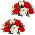 Flower Centerpieces for Wedding Tables: Wedding Table Decorations Red & White Flower Balls Centerpieces for Engagement Cerebration Party Center Pieces 2 Packs