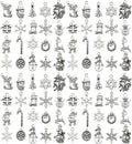 WOCRAFT 60pcs Antique Silver Christmas Bracelet Charms for Jewelry Making Sets DIY Necklace Bracelet Keychain Crafting Charms Kit Craft Supplies (SN825)