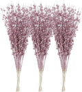 Sea Team 24-Pack Artificial Glitter Berry Stem Ornaments, Decorative Bead Sticks, Glittery Twigs, Picks, Branches for Christmas Tree, Small Vase, Holiday, Wedding, Party (17 Inches, Pink)