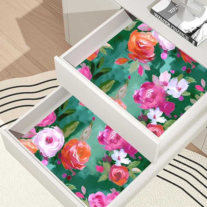 Green Bright Wallpaper Peel and Stick Colorful Contact Paper Watercolor Wall Paper for Beedroom Bathroom Accent Wall Closet Removable Modern Renter Friendly 17.5 x 118In