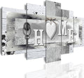 LUDUHU Love Sanctuary Canvas Print Wall Art - 5 Pieces Sweet Home Sign Wall Art,white Home Sweet Heart Painting,modern Family Wall Decor (F,Oversize 80x40inch)
