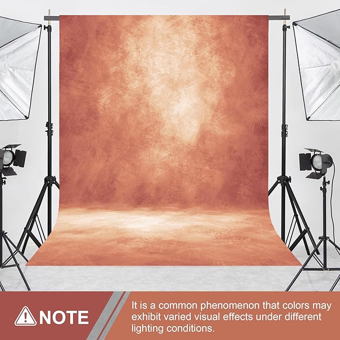 Abstract Professional Photography Backdrop for Portrait Photo Props Booth Background Photoshoot Studio with Polyester Fabric Roller Pocket on Top(8x12ft,Brick Red,No Stand)