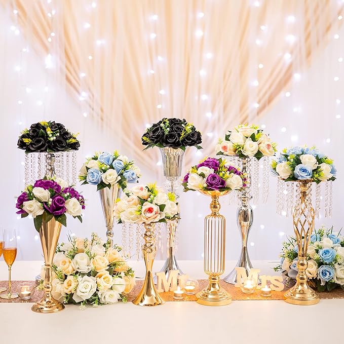 Flower Centerpieces for Wedding Tables: Wedding Table Decorations Blue & White Flower Balls Centerpieces for Engagement Cerebration Party Center Pieces 2 Packs