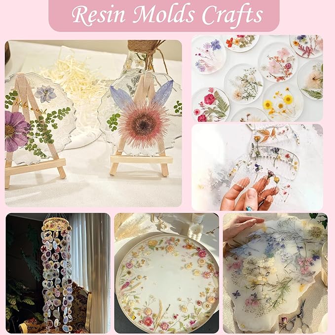 80 Pcs Dried Pressed Flowers for Crafts, Real Natural Dried Pressed Flowers in Vibrant Multicolor Tones for Resin, DIY Art, Jewelry, Candle & Soap Making – Tweezers Included