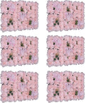 15.74"x 23.62" Artificial Flower Wall Panels,Flower Wall Mat Silk Flower Panels for Outdoor Garden Backyard Fence Fence Privacy Screen and Indoor Wall Decor (6Pcs Light Pink)