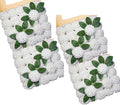 Artificial Dahlia Flowers, 100pcs White Fake Roses with Stem for DIY Wedding Bouquets Centerpieces Arrangements Bridal Shower Party Home Decorations