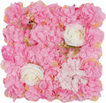 12Pcs Artificial Flower Wall Panel 3D Floral Backdrop Walls15 X 15" Flower Wall Decor Panel Flower Backdrop for Party Home Background Decor, Pink