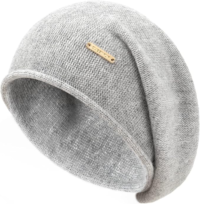 QUEENFUR Knit Slouchy Beanie Hats for Women Cashmere Ski Cap Knitted Wool Soft Warm Winter Hat