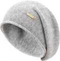 QUEENFUR Knit Slouchy Beanie Hats for Women Cashmere Ski Cap Knitted Wool Soft Warm Winter Hat