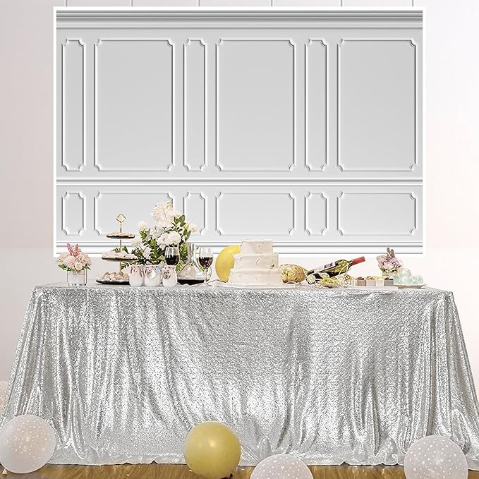AOFOTO 5x3ft Room Photo Backdrop White Living Room French Classic Frame Wall Photography Background Office Video Conference Meeting Background Adult Children Portrait Photoshoot Backdrop