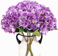 Kimura's Cabin 6Pcs Artificial Silk Hydrangea Flowers Fake Hydrangea Bouquet for Home Table Centerpieces Wedding Garden Party Decoration (Purple)