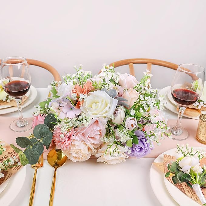 DEEMEI 6 PCS Babys Breath Artificial Flowers Fake Babys Breath Flowers Artificial Bulk White Gypsophila Bouquets Real Touch Faux Flowers for Wedding Floral Arrangement Party Home Decoration
