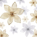 WILLBOND 24 Pcs 3 Size Poinsettia Flower Artificial Christmas Decor Glitter Poinsettia Christmas Ornaments Faux Flowers for Xmas Tree Outdoor(3.2/4/6 Inches,Gold and Silver)
