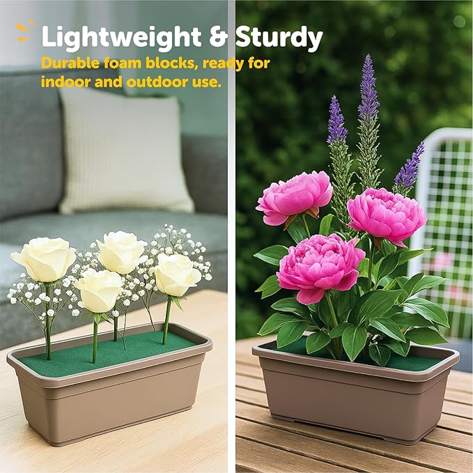 Premium Dry Floral Foam Blocks (3ct) - Green Foam for Flower Arrangements - Styrofoam Block for Artificial Flowers and Plant Decoration, Great for Crafts, Green Foam Bricks, Florist Foam Brick/Block