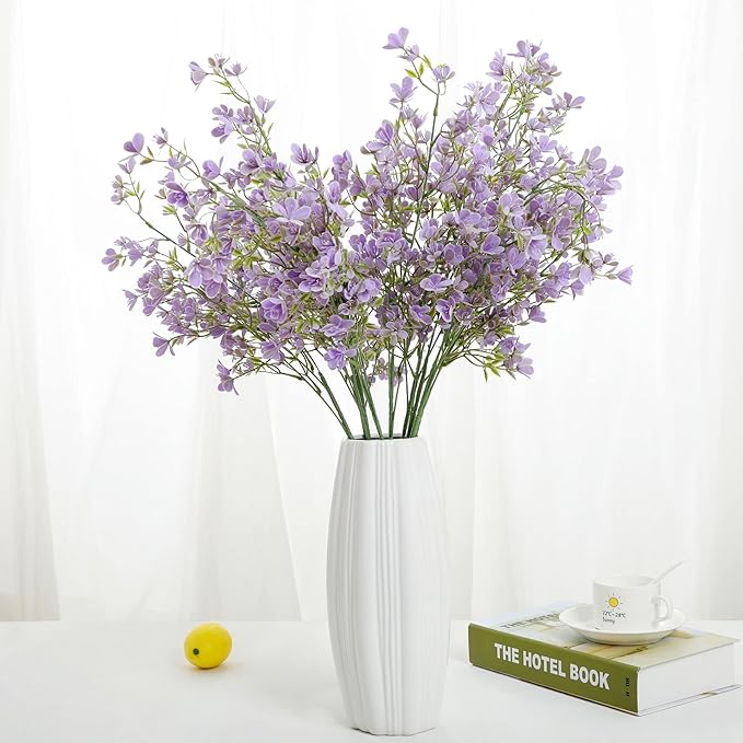 Grand Verde 29” Forget-Me-Not Artificial Flowers Faux Bouquet Long Stems for Tall Vase, DIY Crafts Home Decoration, Bulk 5pcs (Purple)