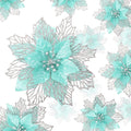Geosar 24 Pieces Christmas Glitter Poinsettia Flowers Layered Artificial Xmas Flowers Wedding Christmas Tree New Year Ornaments 3/4/6 Inch(Light Green)