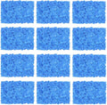 12Pcs Artificial Flower Wall Panel, 3D 15" X 15" Silk Rose Mat Artificial Flower Walls,Decorative Backdrop Flower Panels Wall for Wedding Party Stage Baby Shower Decor (Blue)