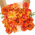 Serwalin Artificial Fall Flowers, Silk Fake Flowers Orange Cake Flowers for DIY Wedding Bridal Bouquet Table Centerpieces Floral Arrangement Fall Home Decor