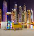 Mural Wallpaper Large City Night View Wall Mural for Bedroom Living Room TV Background Sofa Wall（Not Peel and Stick）