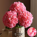 3Pcs Hydrangea Artificial Flowers, 22.44" Real Touch Latex Faux Hydrangea with Long Stems & Leaves for Home Office Decor or Wedding, Party, Centerpieces, Floral Arrangements (Pink)