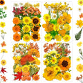 88Pcs Yellow Pressed Dried Flowers for Resin Molds, Real Natural Bulk Dry Floral Leaves for DIY Art Crafts, Epoxy Jewelry, Candle, Soap Making, Nails Decors