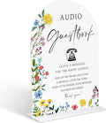 Acrylic Wedding Signs Audio Guest Book Sign for Reception, 6x8" Floral Themed Arch Acrylic Table Decor, Love Is In Bloom & Baby In Bloom Decorations for Baby Shower Bridal Shower Engagement