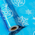 MAYPLUSS Christmas Wrapping Paper Roll - 17 Inch X 33 Feet- Christmas snowflake Bell Gift Holiday Pattern Foil Wrapping Paper Sheets Winter Gift Wrap for Holiday, Party, Birthday & Festive Decoration