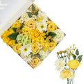FANKO Artificial Flowers Yellow Rose, Mixed Fake Silk Flowers Combo Cream White Rose Yellow Dahlia Spring Assorted Blooms for DIY Wedding Bridal Bouquets/Centerpieces/Home Decor
