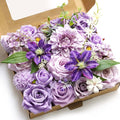 Purple Artificial Flowers Combo Box Wedding Decor,Fake Flowers,Flowers for Decoration,Silk Flowers for Home Decor Indoor,Cake Flowers,Faux Flowers for Crafts