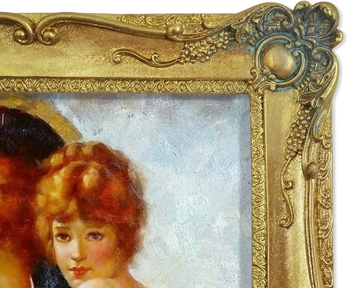 SIMON'S SHOP Gold Picture Frames 8x10 for Wall and Tabletop Vertical or Horizontal Display, Vintage Photo Frame with Glass Cover, Baroque Style Home Decor