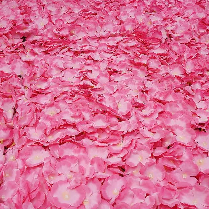 20PCS Artificial Floral Wall Backdrop, 3D Flower Wall Panel, Realistic Silk Flower Backplanes, Roll Up Fake Flower Background for Valentines Wedding Party Photo Arrangement Outdoor Decor(Deep Pink)