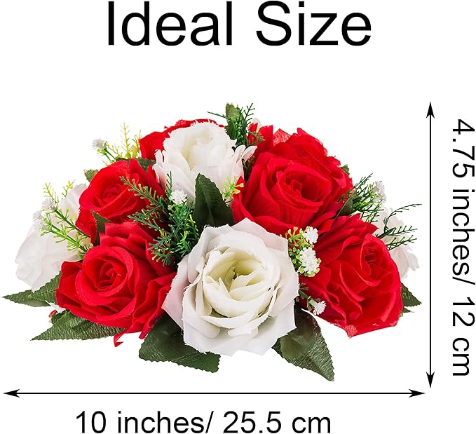 Flower Centerpieces for Wedding Tables: Wedding Table Decorations Red & White Flower Balls Centerpieces for Engagement Cerebration Party Center Pieces 2 Packs