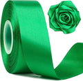 1-1/2 Inch Wide Emerald Green Satin Ribbon, 50 Yards Solid Polyester Fabric Ribbon for Roses Making, Gift Wrapping, Holiday Party Decor, Christmas, Wedding Decorations, Crafts, Bows