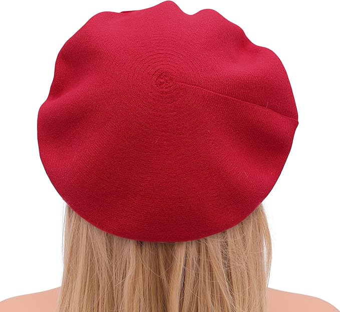 Winter Women French Beret Hat Kaschmir Solid Color Knitted Berets