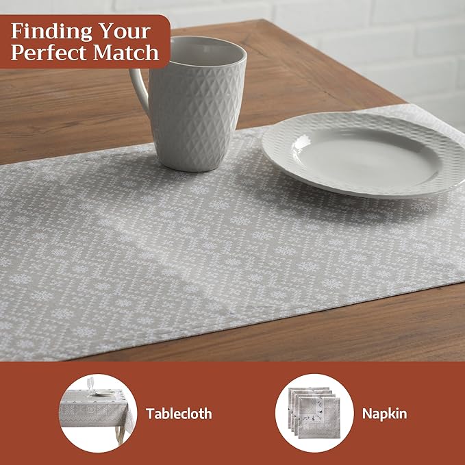 Maison d' Hermine Table Runner 100% Cotton Double Layer Table Runners 72 inches Long for Thanksgiving Christmas Decorations Home Kitchen Dining Party Wedding (Cozy Christmas, 14.5" x 72")