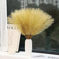 60pcs Gold Faux Pampas Grass - 24 Inch Long Pampas Grass Wall Decor, Mini Artificial Pampas Grass for Great Gatsby Party Decorations and Glam Room Decor (Gold)