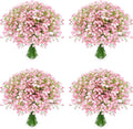 48Pcs Babys Breath Artificial Flowers, Fake Baby Breath Flowers Artificial Bulk Faux Gypsophila Real Touch Flowers for Wedding DIY Bouquet Floral Arrangement Party Home Garden Decoration, Pink