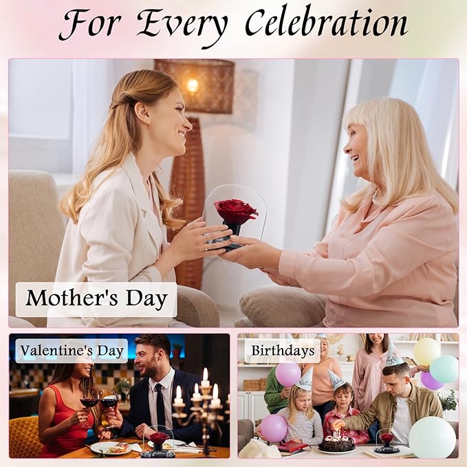 Preserved Roses,Forever Fresh Flowers 4.72in,Gift for Women,Mom,Grandma,Wife,Girlfriend,Sister,and Daughter Perfect for Birthday,Mother’s Day,Valentine’s Day (Garnet Red6)