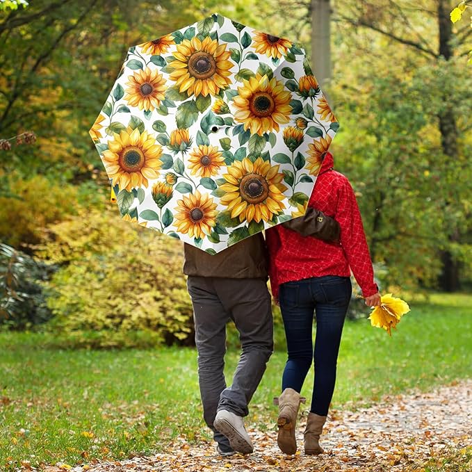 Small Compact Travel Automatic Folding Umbrella for Women, Portable Lightweight, Rain, Wind, UV Sun Shade