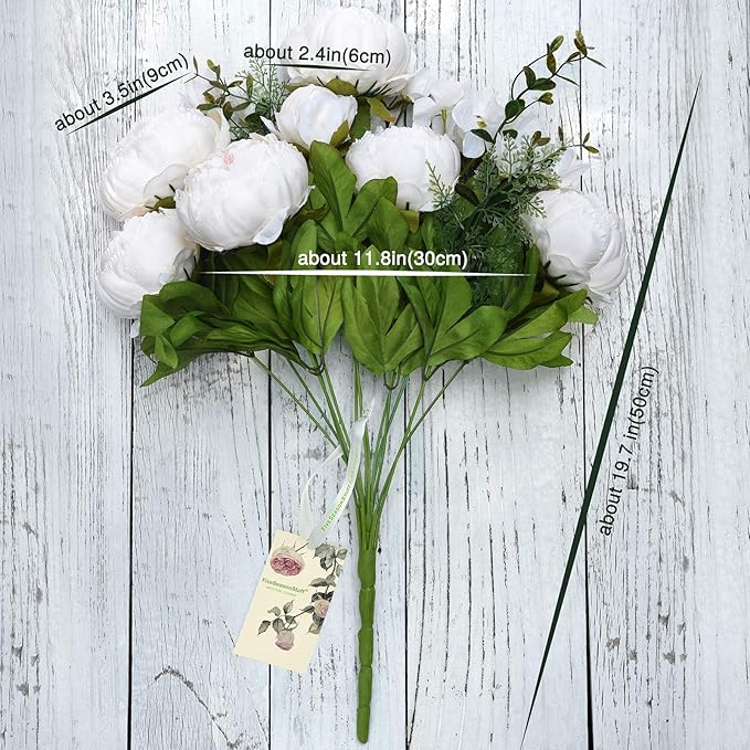 FiveSeasonStuff Vintage Artificial Peonies Silk Peony Flowers and Hydrangeas for Wedding Bridal Home Décor – Beautiful Floral Centerpiece Arrangement Decoration with 2 Bouquets (Chestnut Beige)