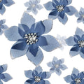 WILLBOND 24 Pcs 3 Size Poinsettia Flower Artificial Christmas Decor Glitter Poinsettia Christmas Ornaments Faux Flowers for Xmas Tree Outdoor(3.2/4/6 Inches,Gray Blue)