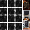 Flower Wall Backdrop 12pcs 16.5x16.5 Inch Floral Wall Panel Artificial Silk Rose Wall Decor Ideal for Wedding Celebrations, Festive Party Backdrops, and Home Decor-Black