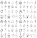 WOCRAFT 60pcs Bright Silver Flowers Bracelet Charms for Jewelry Making Sets DIY Necklace Bracelet Keychain Crafting Charms Kit Craft Supplies (SN879)