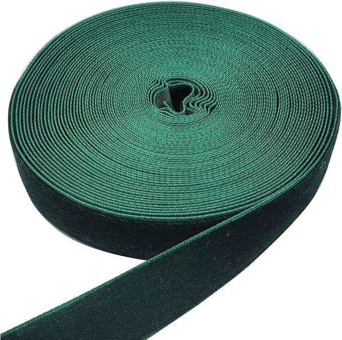 10 Yards Velvet Ribbon Spool (Dark Green, 5/8")