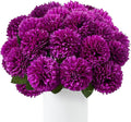 SITUMEIZI 12 Pcs Purple Flowers Artificial Chrysanthemums Ball Flower Fake Mums Silk for Wedding Home Kitchen Decoration Floral Arrangement