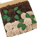 Artificial Flowers, 25pcs Artificial Rose for DIY Bouquets Arrangement, Brown and Tan Dahlia Flowers Foam Fake with Stems for Wedding Shower Party Floral Arrangements Tables Home Decorations