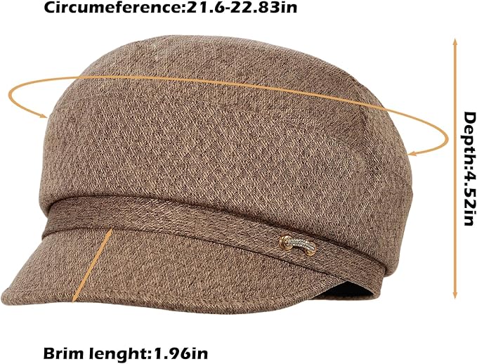 Women Retro Classic Visor Newsboy Cabbie Cap Beret Hats with Flower Buckle for Woman Ladies