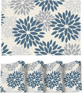 Artoid Mode Floral Vinyl Placemats Set of 4, Washable Heat Resistant Non-Slip Woven Plastic PVC Place Mats for Farmhouse Holiday Party Kitchen Dining Decor